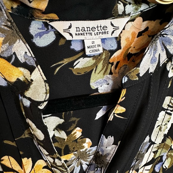 Nanette Lepore Women’s Navy Floral Spring Fit Flare Short Sleeve Midi Dress - Picture 4 of 8